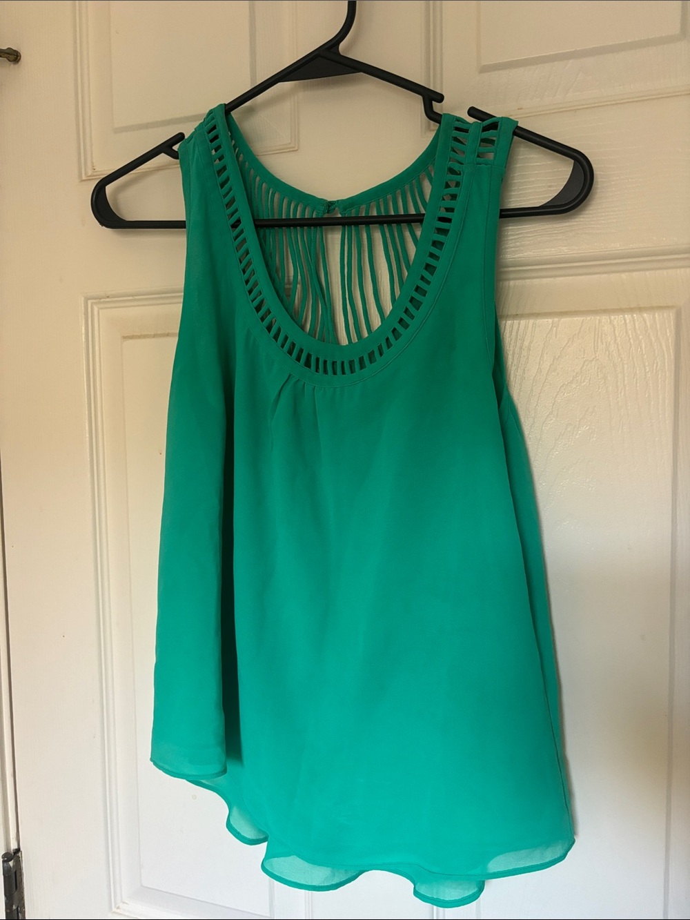Naked Zebra Teal Green Strappy Back Chiffon Camisole